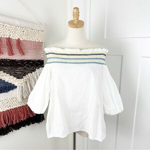 Peter Pilotto Off-The-Shoulder Top White Sz 4